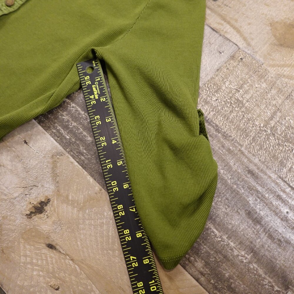 Lauren Ralph Lauren Women’s Ribbed Knit Dress Medium Olive‎ Green Button Front - Picture 7 of 11
